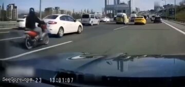 Instant karma to a biker in a road rage 6