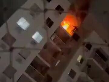 Man trapped inside a burning building 7