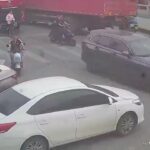 Cyclist ran over by a truck, followed by a car 2