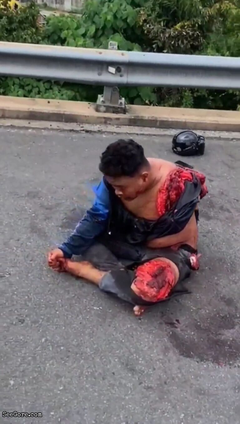 Biker dismembered viciously by divider 16