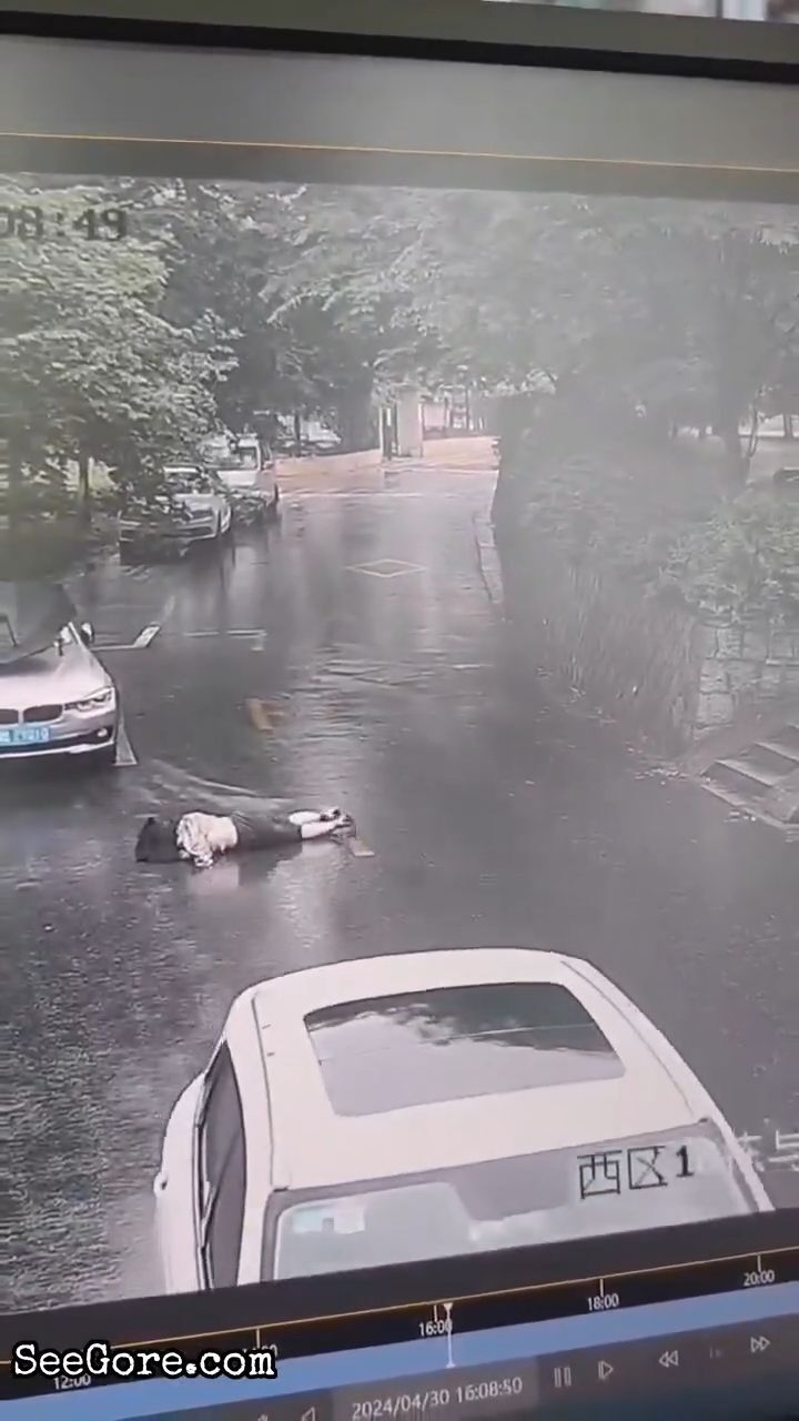 Car rolls towards a woman slowly 15