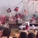 Swing ride slamming people into a truck 2