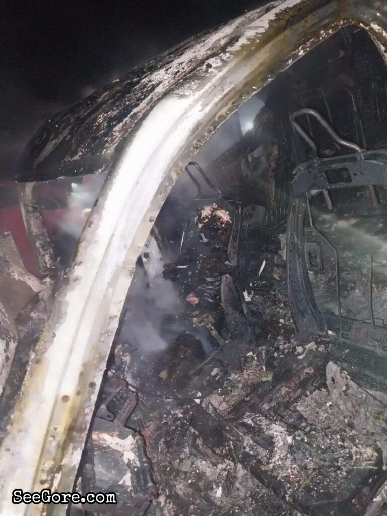 Indian driver burned alive after a crash 4