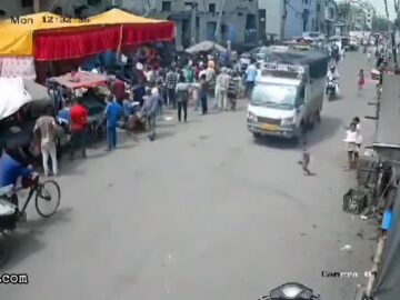 Truck Run Over a Kid Crossing the Road 6