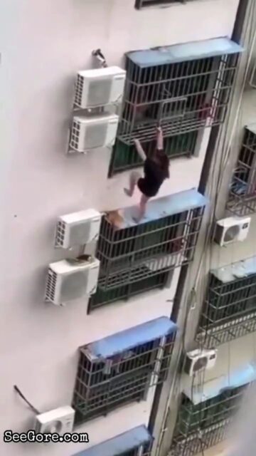 Woman Falls After Failing to Get Back Into the Building 2