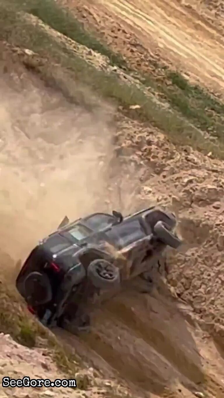 Car Rolls Downhill, Throwing its Driver Away 20