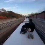 A Group of Men Risking Their Life on a Moving Train 2