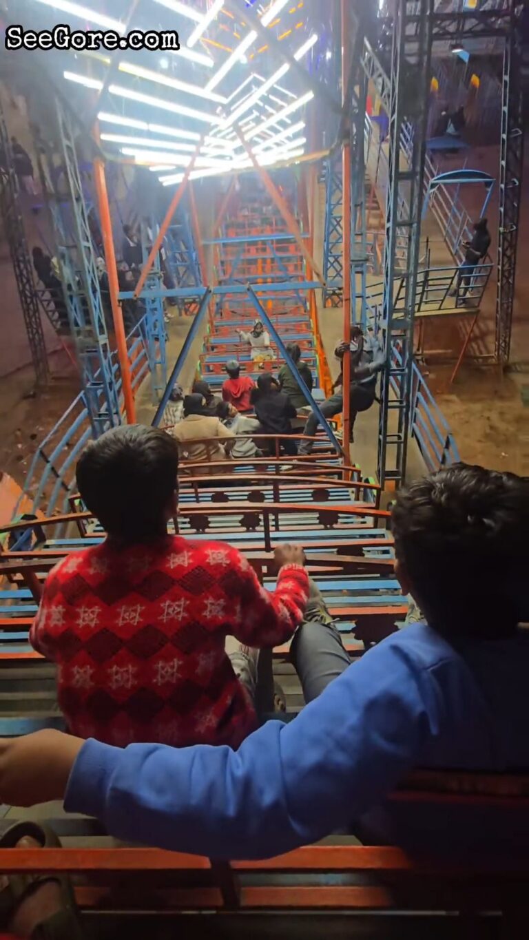Funfair Worker Climbs onto a Swing Ride and Hit Himself 6